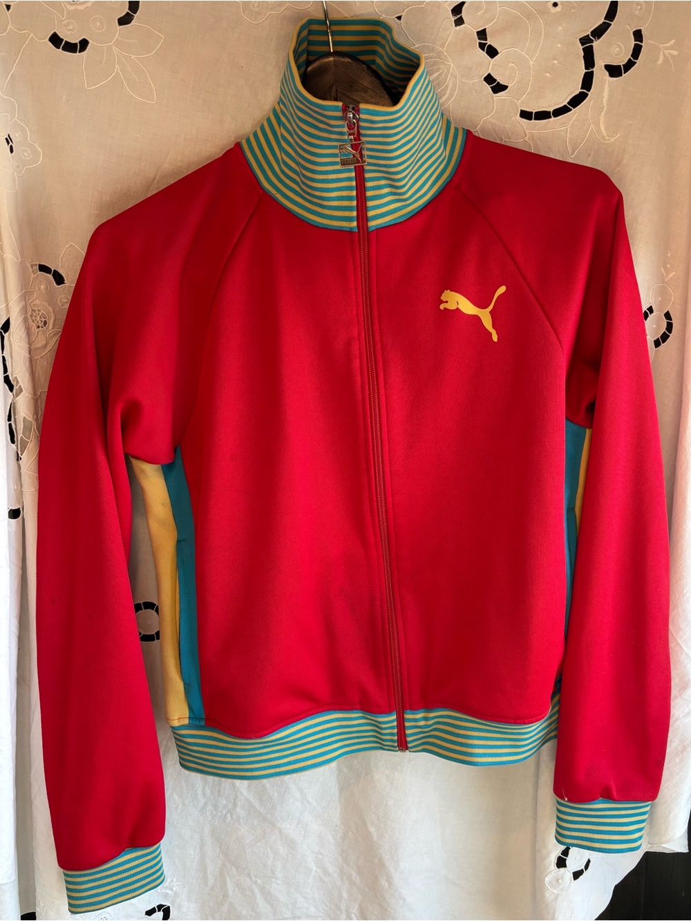 PUMA Special Edition Track Jacket Pink Retro Y2K Zip Athlete size Small #2